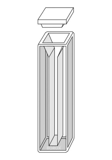 Borox Kuvars Spektrofotometre Küveti - Semi Mikro 1.4 ML Kapaklı - 2 Adet Kutu