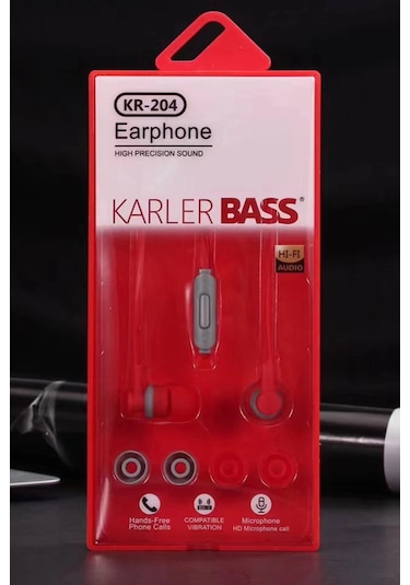 Karler Bass Kr-204 Kablolu Kulaklık Csmtex - 72 - Kırmızı