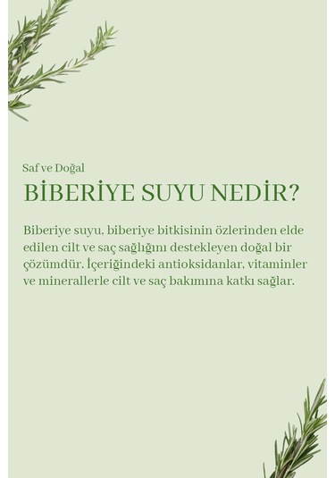 Pure Rosemary Saf Biberiye Suyu Saç Uzatma Ve Canlandırı Tonik
