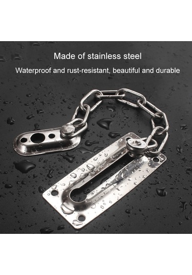 Sones Güvenlik Kapı Zinciri Hırsızlığa Karşı Ev Kapı Sürgü Mandalı Pencere Zincir Kilidi, Stil: Kare Gümüş