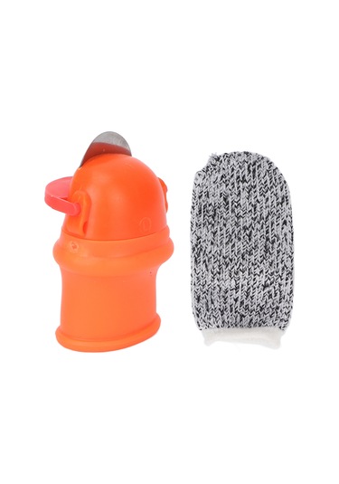 Maiyame Bahçe Hasat Ve Budama Bıçağı - Paslanmaz Çelik Bıçaklı Silikon Parmak Korumalı Parmak Bıçağı 1 Adet Bıçak + 1 Adet Korumalı Parmaklık