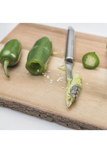 Honmex Çelik Biber Tohum Çıkarıcı, Tüm Biber Boyutları İçin Uygun, Tohum Bölümü İçeren, Pratik Mutfak Aracı