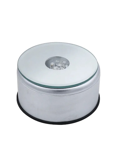 Teltree Renkli Döner Led Işık Tabanlı Kristal Dekoratif Alet - 3d İç Kazı Desenli, Usb İle Beslenen 8cm Sürekli Işık Gösterim Tabanı Diğer