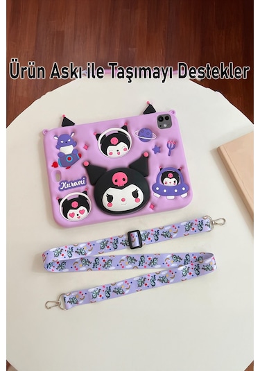 Apple Ipad 8. Ve 9. Nesil 10.2 Inç 2020 / 2021 Uyumlu Kedi Kılıf Standlı Eğlenceli Koruma Levander