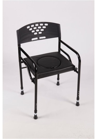 Csr Deri Döşemeli Hasta Klozet Yükseltici Hasta Klozeti Wc Yükseltici Tuvalet Katlanabilir Siyah