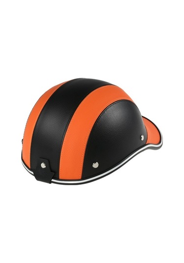 Yulong Geeksen Moda Yarım Yüz Motosiklet Kaskı - Güneşlikli Turuncu