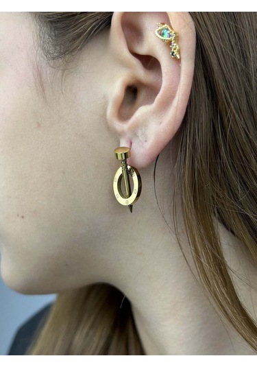 Xxx Çivi, Tiff Model, Paslanmaz Çelik Küpe 385, Altın Renk Altın