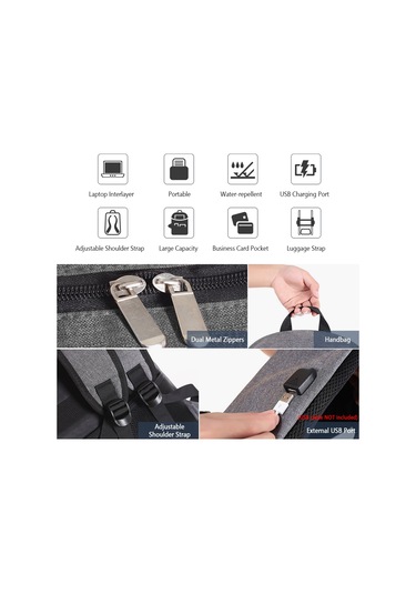 Suofeng 16 İnç Laptop Çantası: Usb Şarj Portlu, Su Geçirmez, Çok Amaçlı, Hırsızlığa Karşı, Erkek Ve Kadınlar İçin İş Ve Seyahat Çantası