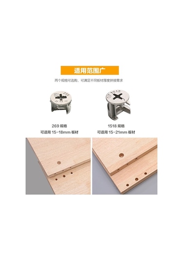 3'ü 1 Arada Vidalı Mobilya Konektörü Elbise Dolabı Bağlantı Fikstürü Eksantrik Somun Bağlantısı 6822