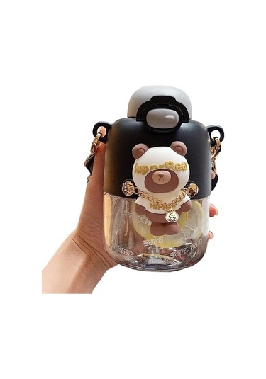 Sevimli Ayı Plastik Su Bardağı Okq805 Beyaz - Siyah