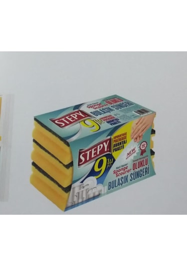 Stepy Bulaşık Süngeri Oluklu Box Premium 9'lu
