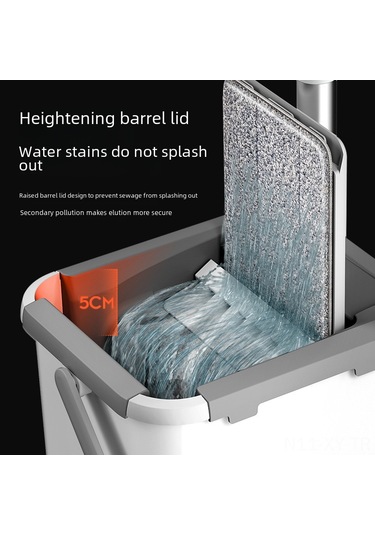 Shineyee Ev İçi Kuru/ıslak Kullanıma Uygun Ultra İnce Lifli Mop Seti - Ellerden Temizleme Gerektirmeyen 3 Bez + Sepet + Mop