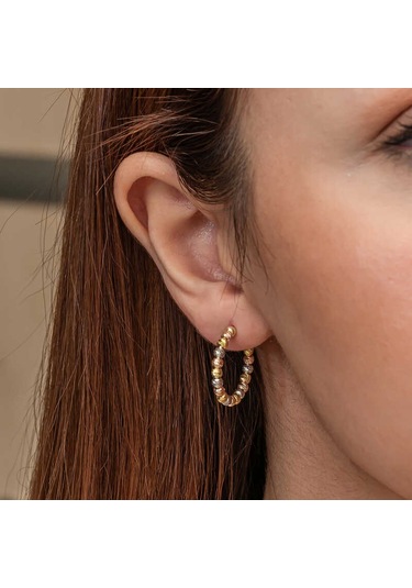 Gümüş Dorika Kadın Küpe 14 MM-Gümüş