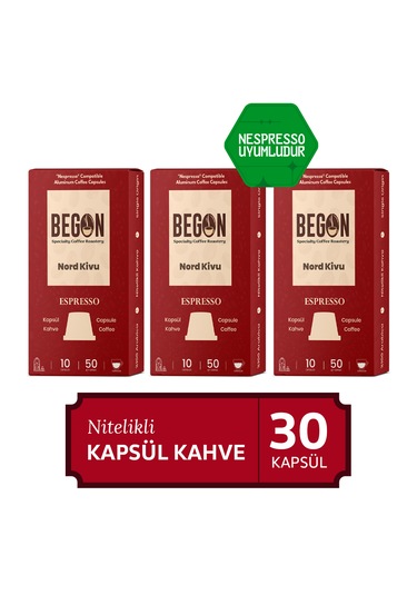 Begon Kahve Nord Kivu Espresso Kapsül Kahve 3 x 10'lu