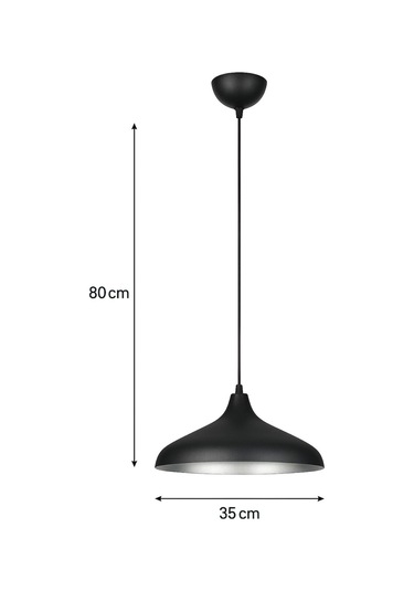 Nil Siyah Içi Gümüş Renk Özel Tasarım Modern Dekoratif Cafe Sarkıt Cafe - Mutfak Tekli Avize Siyah İçi Gümüş
