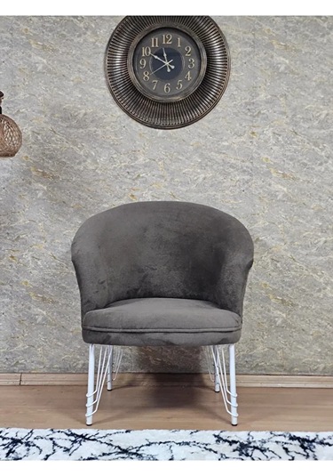 Tekli Teddy Beyaz Boyalı Telli Ayak Çay Seti Koltuk Tekli Berjer Çok Renkli