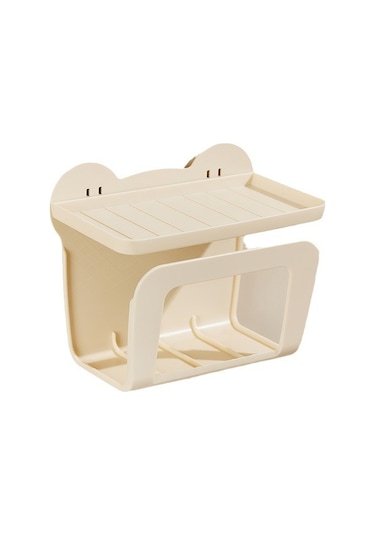 Mufunye Duvar Tipi Mutfak/banyo Mendil Kutusu - Sıfır Delik Kurulum -轻奢 Tasarım - Islak Mendil & Kağıt Saklama - Dayanıklı Plastik - Kompakt Boyut Beyaz Diğer