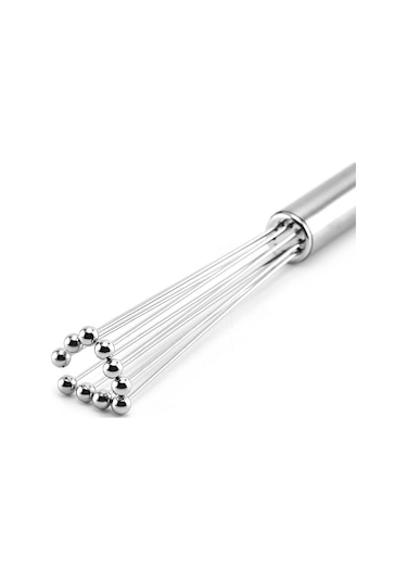 Çelik 10 Kalın Bilyalı Manuel Mikser Blender Yumurta El Çırpıcı Cin872 Gri