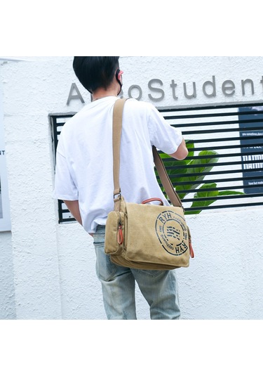 Çok Bölmeli Şık Kanvas Omuz Çantası Mh3323 Yeşil