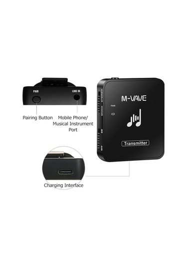 Ruicoo M-vave Wp-10 Kablosuz Transmitter - 2.4ghz 12ms Gecikme, 30m Menzil, 24bit/48khz Kayıpsız Ses Kalitesi Alıcı Hariç