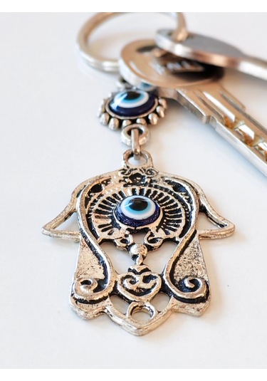 Moncuk Design Nazar Boncuklu Fatımanın Eli Metal Anahtarlık