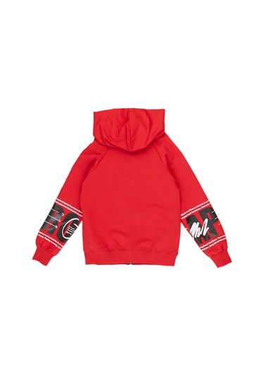 Erkek Çocuk /Kız Çocuk Cook Yazı Desenli Cepli Fermuarlı Kapüşonlu Hırka
