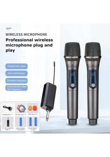 Yifomall Kablosuz Vhf Mikrofon Seti - Şarj Edilebilir, 50m Menzil, Profesyonel Ses Kalitesi, Konferans/karaoke İçin