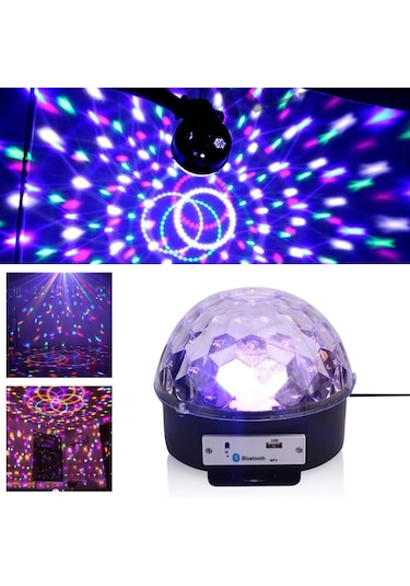 Küre Disko Topu Müzik Çalar Renkli Lazer Işıklı Bluetooth 5365