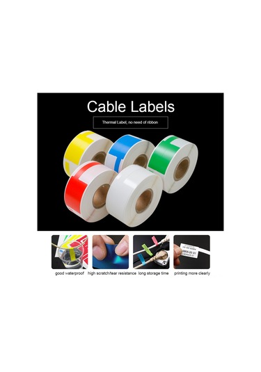 Kablo Etiketi Kendinden Yapışkanlı Termal Baskı Etiket Kağıdı Su Geçirmez Yağ Geçirmez Yırtılmaya Dayanıklı Etiket Bandı Dp23 Serisi Termal Yazıcı Etiket Yapma Makinesi İçin, 1 Rulo 125