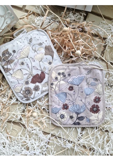 Cherir 2 Adet 19x16 Cm Tutucak Seti 351329010 Keten