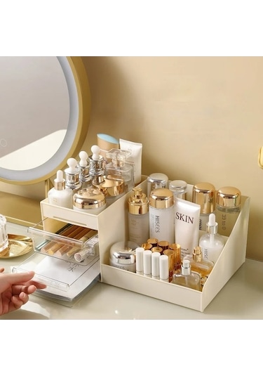 Maoyaya Şeffaf Çekmece Tarzı Makyaj Kutusu Yurdu Organizatör Plastik Çok Renkli, Pratik Dekoratif Kutu Çok Renkli