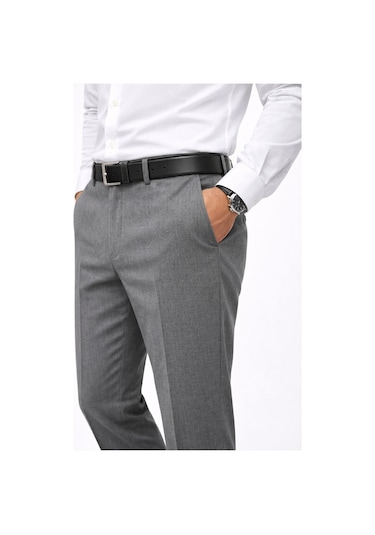 Classics Men Caserta Regular Fit Likralı Erkek Kumaş Pantolon - 7558 gri