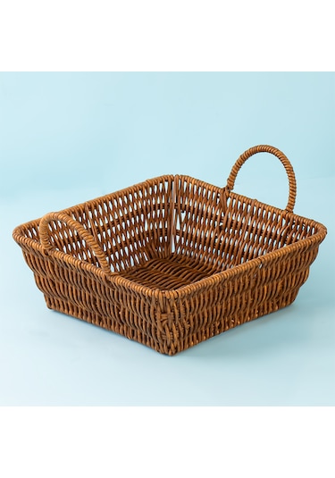 Porsima 303c 3lü Düzenleyici Kare Hasır Sepet Seti Ekmeklik Sepet