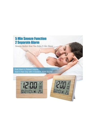 Trendooze Takvim, Sıcaklık Saati Haki Haki Göstergeli Ekranlı Dijital Çift Büyük Atom Alarm, - Dp Haki
