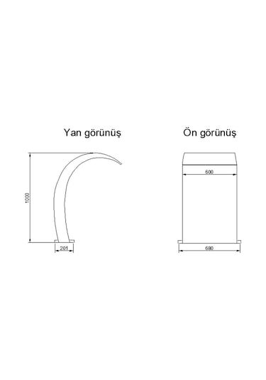 Arcade Model Lüx Donanımlı 1000 X 600 MM Aısı 304 Kalite