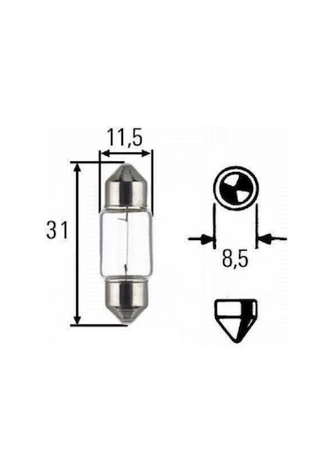 31mm C10w Sofit Halojen Oto Ampul 12v 2adet