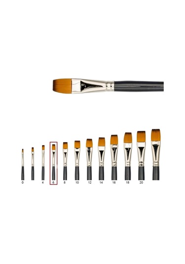 Samur 210 Serisi Düzkesik Uçlu Yağlı Boya Fırçası No:6