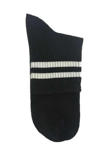 Siyah Kısa Tenis Çorap 0021-1 Çok Renkli