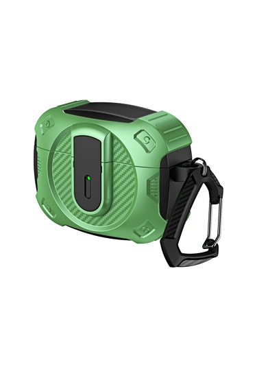 Airpods Uyumlu Pro Lock Darbeye Dayanıklı Bluetooth Kulaklık Koruyucu Kılıf İçin Siyah Yeşil