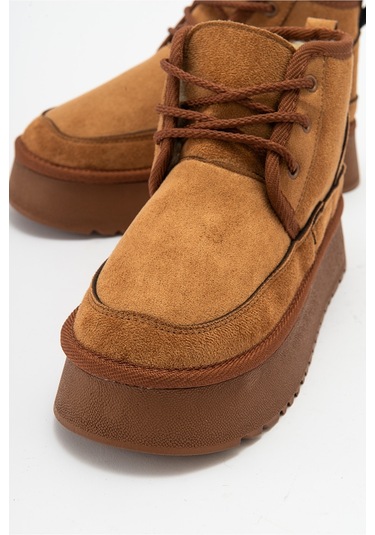 Luvishoes Ovela Taba Kalın Taban Bağcıklı Kadın Spor Bot Taba