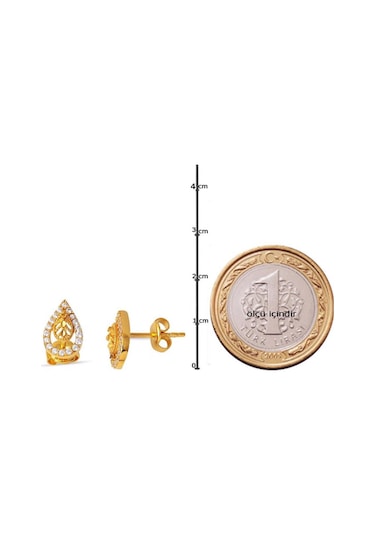 Bilezikci Damla Kolye + Küpeli 14 Ayar Altın Mini Set Kmk002