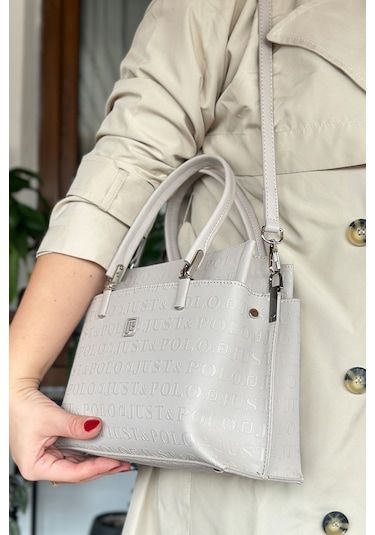 Jps- Just Polo Baskı Desenli Özel Seri El Ve Omuz Çanta Gq-4045-gd - Taş Kombin Taş
