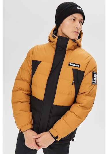 Timberland Oa Puffer Kapüşonlu Erkek Mont Sarı Sarı - Siyah