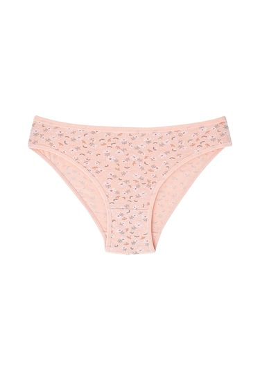 Karışık Renkli 5'li Paket Kadın Desenli Külot Pamuklu Likralı Esnek Kumaş Desenli