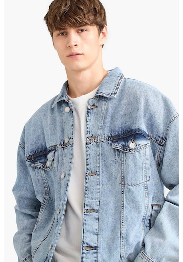 Defacto Oversize Geniş Kalıp Düğmeli Denim Ceket F4737ax25aunm39 Mavi Defacto Oversize Geniş Kalıp Düğmeli Denim Ceket F4737ax25aunm39 Mavi