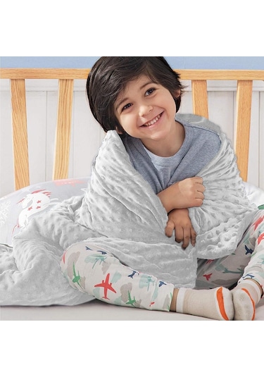 Gri Bebek Yumuşak Minky Noktalı Battaniye Sıcak Polar Bebek Arabası Örtüsü Yorgan Kundaklama Yatak Gri