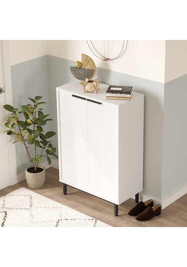 Robin Home Rio Ayakkabılık Metal Ayaklı 5 Raflı Beyaz