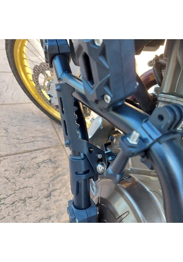 Vkemall Bmw R1250gs R1200 Gs Adv İçin Katlanabilir Paslanmaz Çelik Ayak Pedalı - Siyah + Gümüş