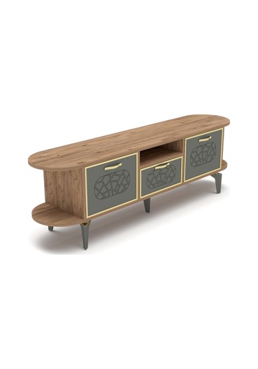 Tv Sehpası Mira 5030 Atlantik Gold 160 Cm 35 Cm 50 Cm Kahverengi