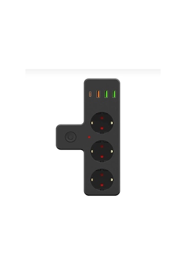 3'lü Termal Akım Korumalı Priz 3xusb 1xtype-c 20w Pd Giriş 2 M